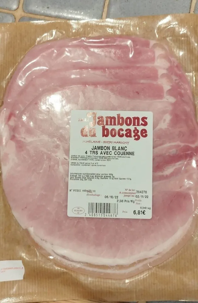 Jambon blanc avec couenne