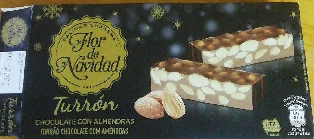 Turrón chocolate con almendras