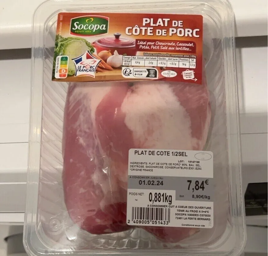 Plat de cote de porc