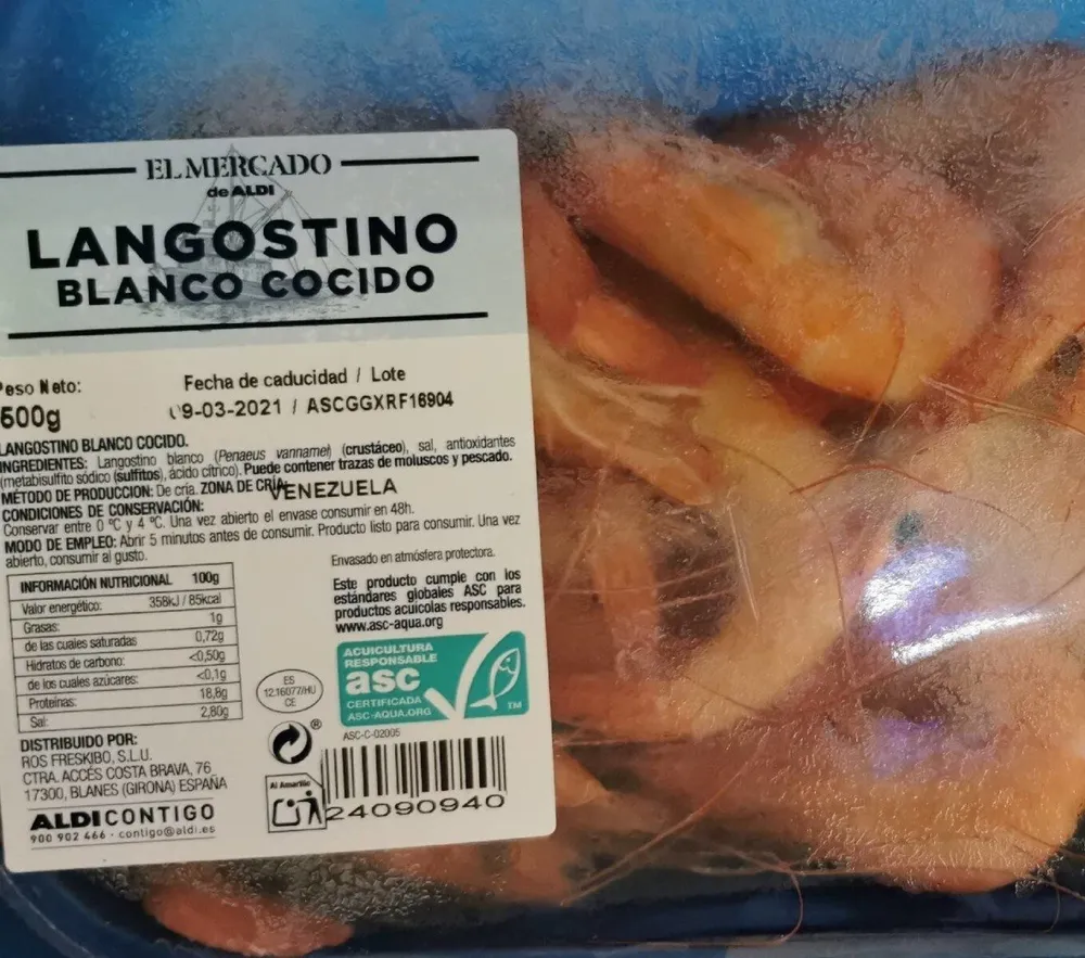 Langostino cocido