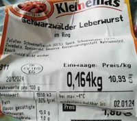Schwarzwälder Leberwurst im Ring