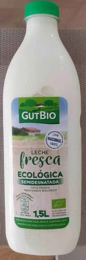 Leche fresca ecológica semidesnatada
