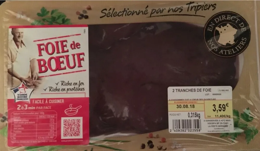 Tranches de foie de boeuf