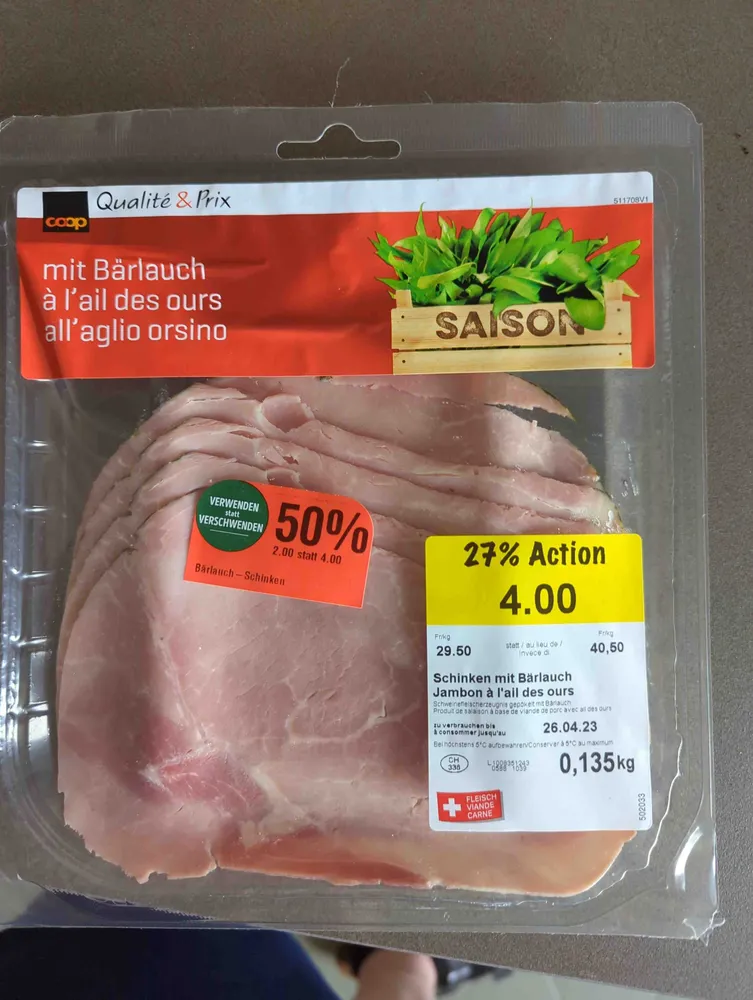 Schinken mit Bärlauch