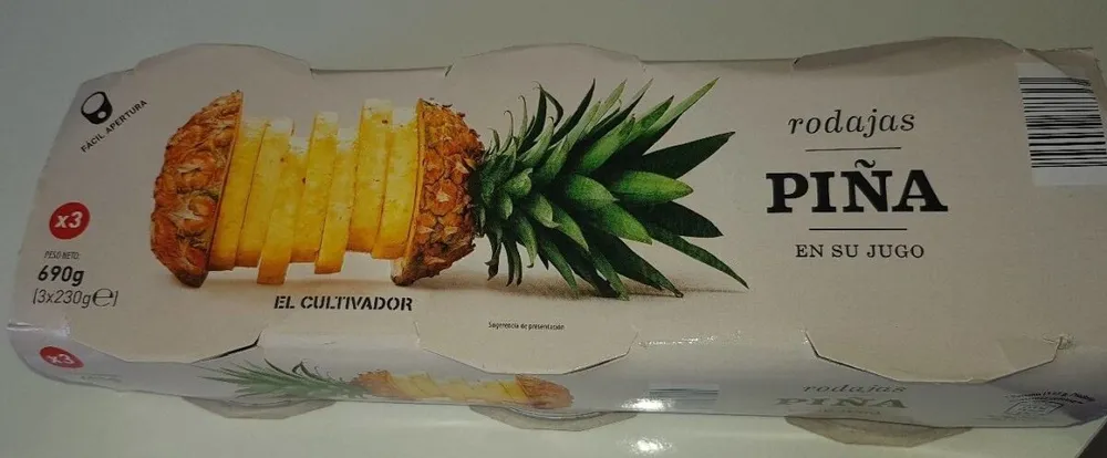 Rodajas de piña en su jugo