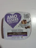 Yogurt bianco con cereali e biscotti senza lattosio
