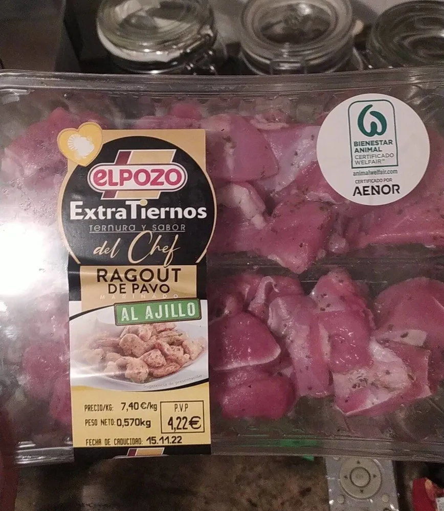 Ragout de pavo al ajillo
