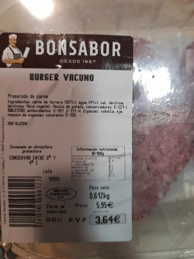 Burguer vacuno