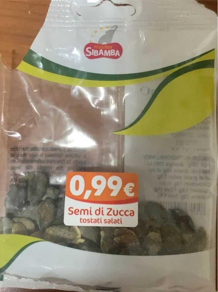 Semi di zucca sgusciati tostati salati