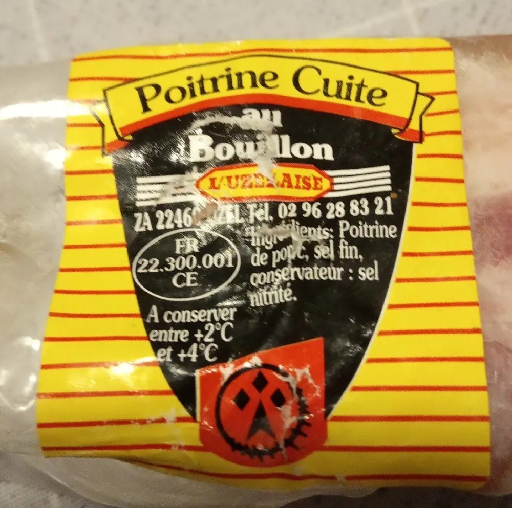 Poitrine cuite au bouillon