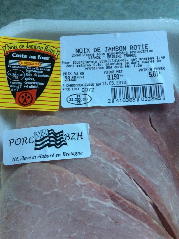 Noix de jambon rôtie