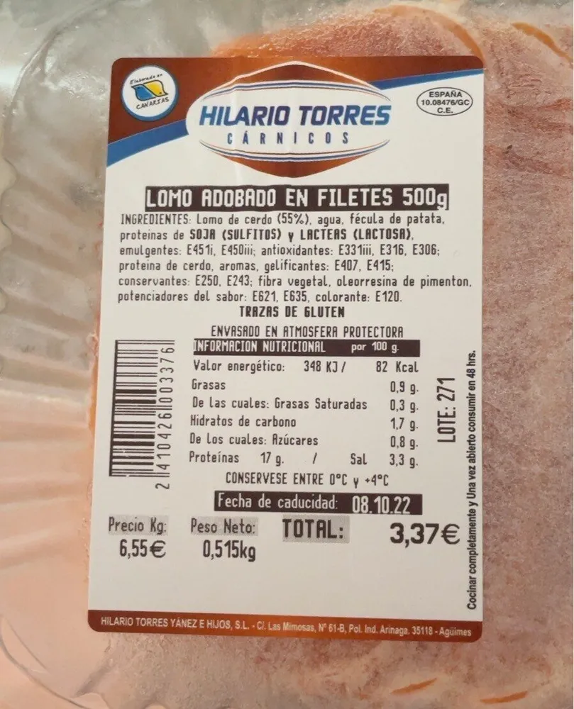 Lomo adobado en Filetes