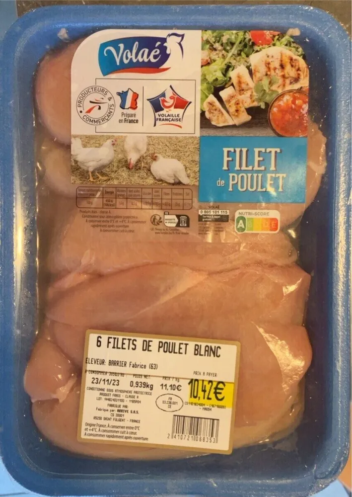 6 Filets de poulet