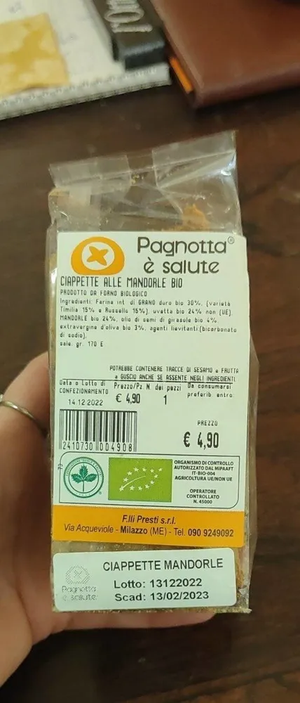 Ciappette alle mandorle bio