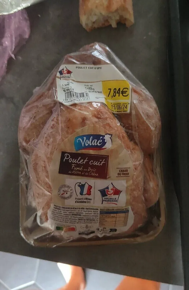 Poulet cuit fumé au bois de hêtre et de chêne
