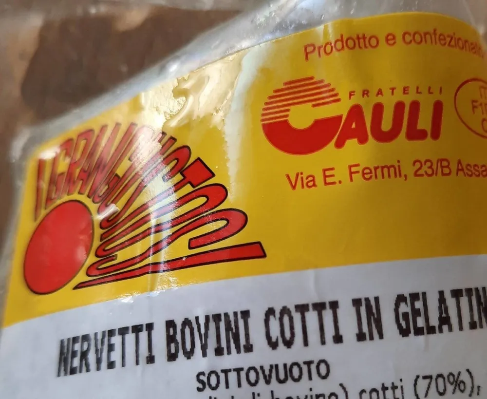 Nervetti di bovino cotti in gelatina