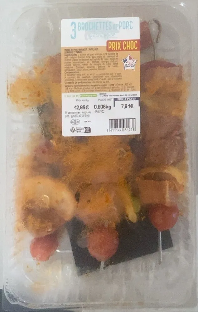 3 Brochettes de porc à l’antillaise