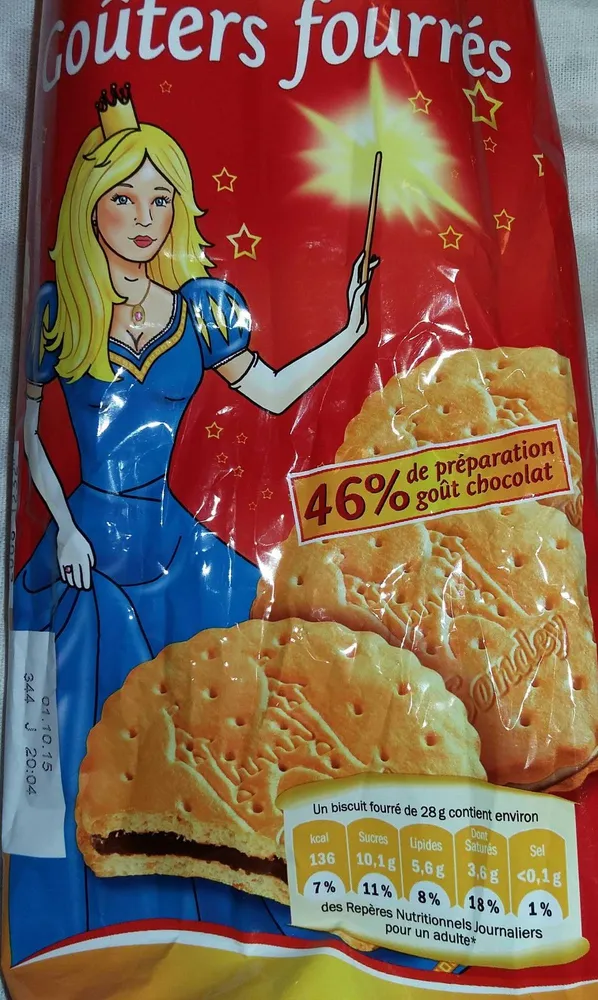 Goûters fourrés 46% de préparation goût chocolat