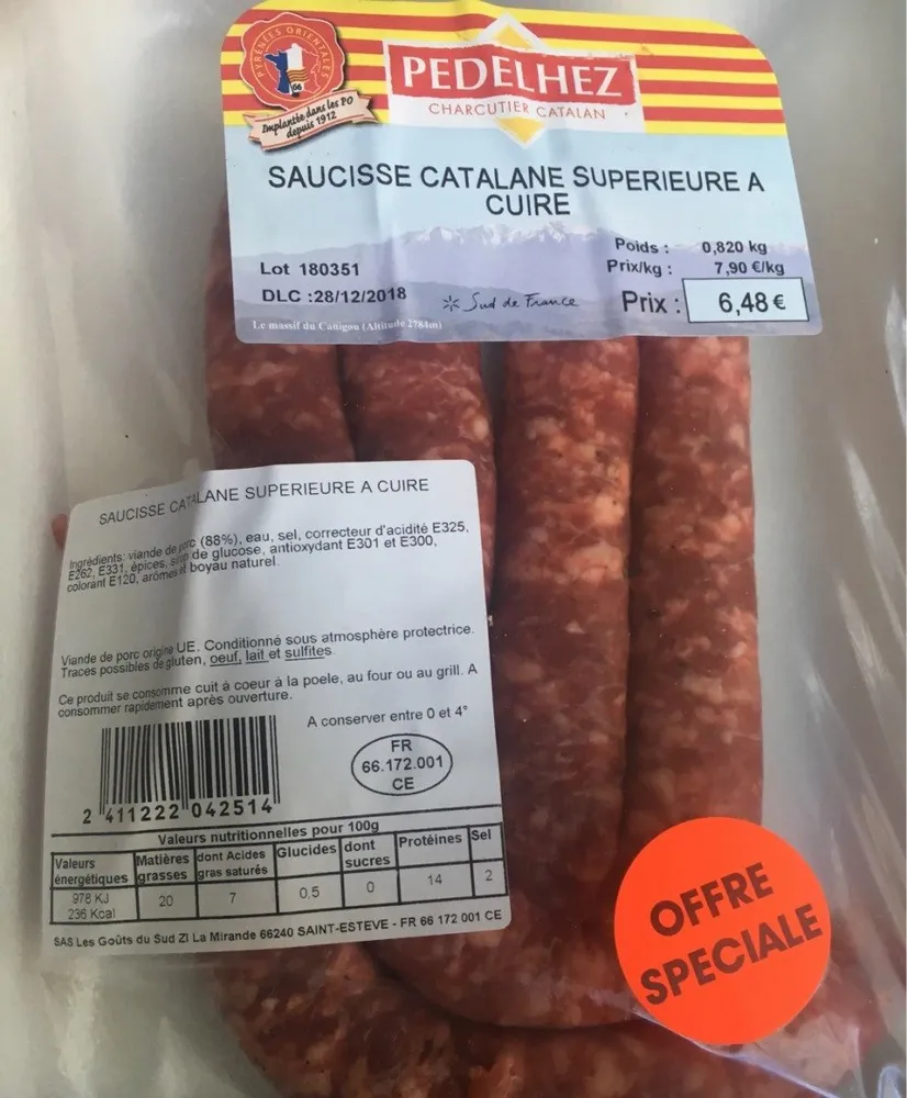 Saucisse catalane supérieure à cuire