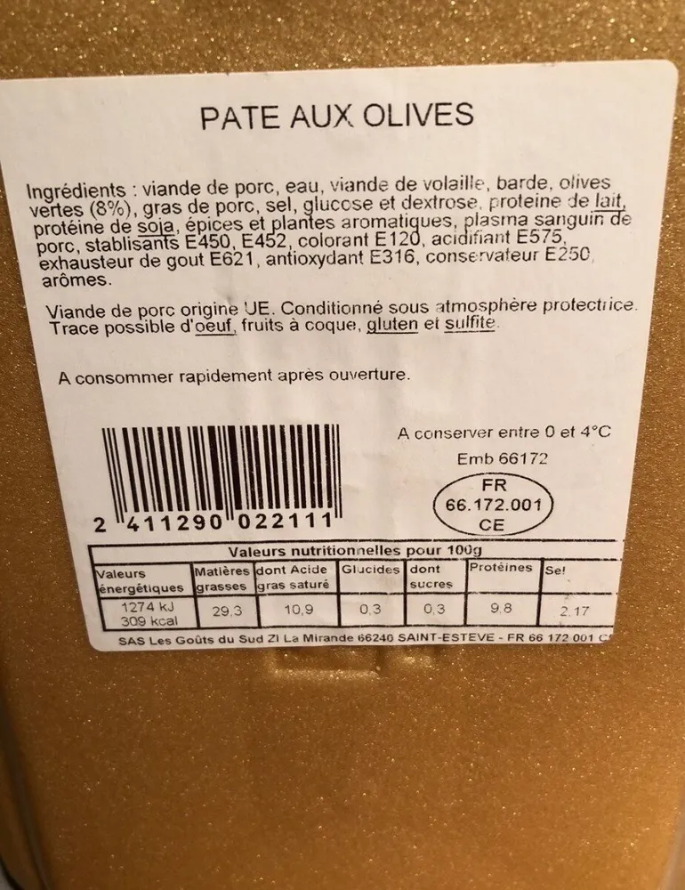 Pate aux olives