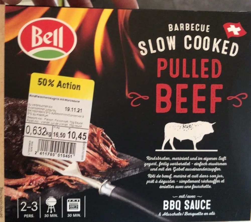Slow cooked pulled beef