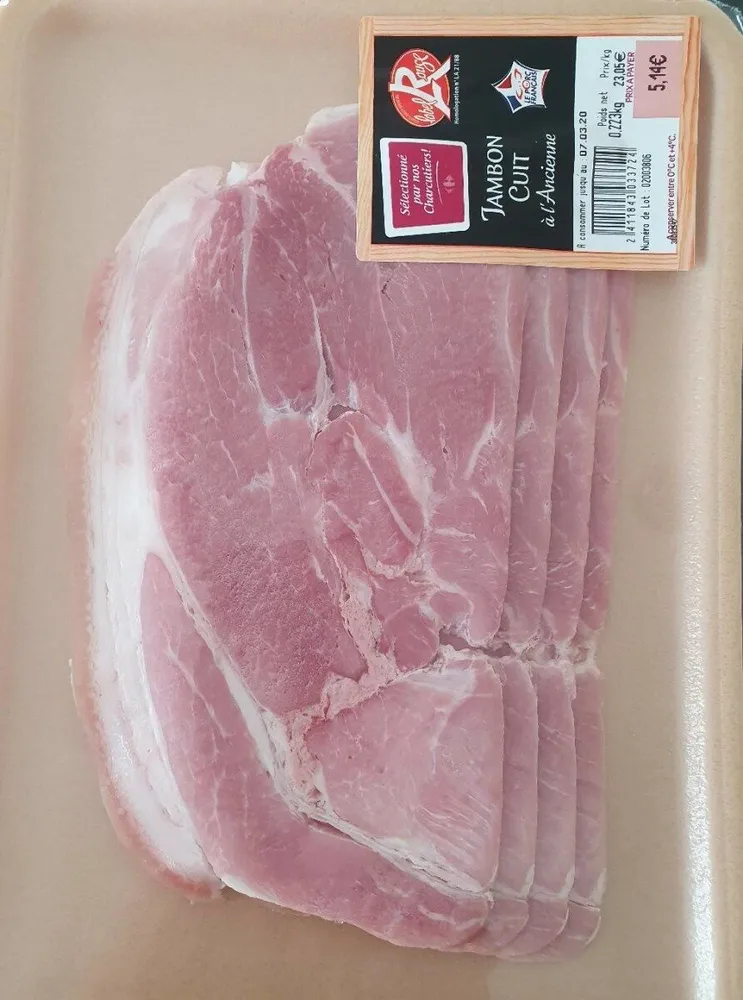 Jambon cuit à l'ancienne label rouge