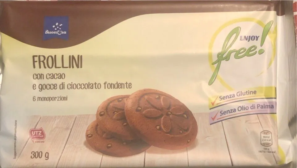 Frollini con cacao e gocce di cioccolato fondente