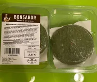 Burger pollo con espinacas