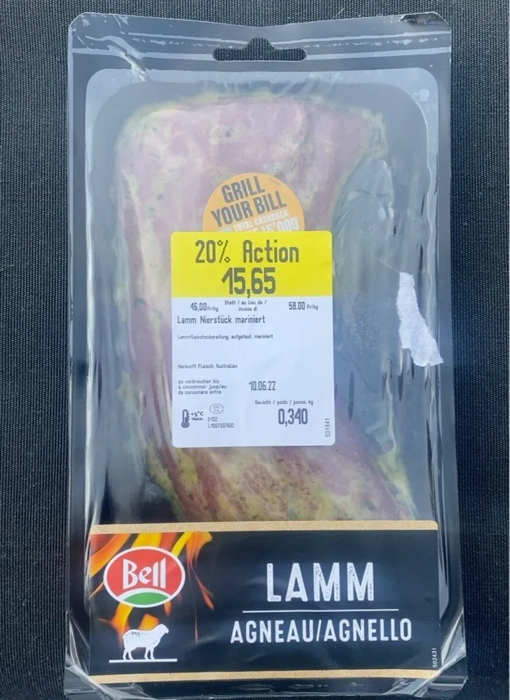 Lamm Nierstück mariniert