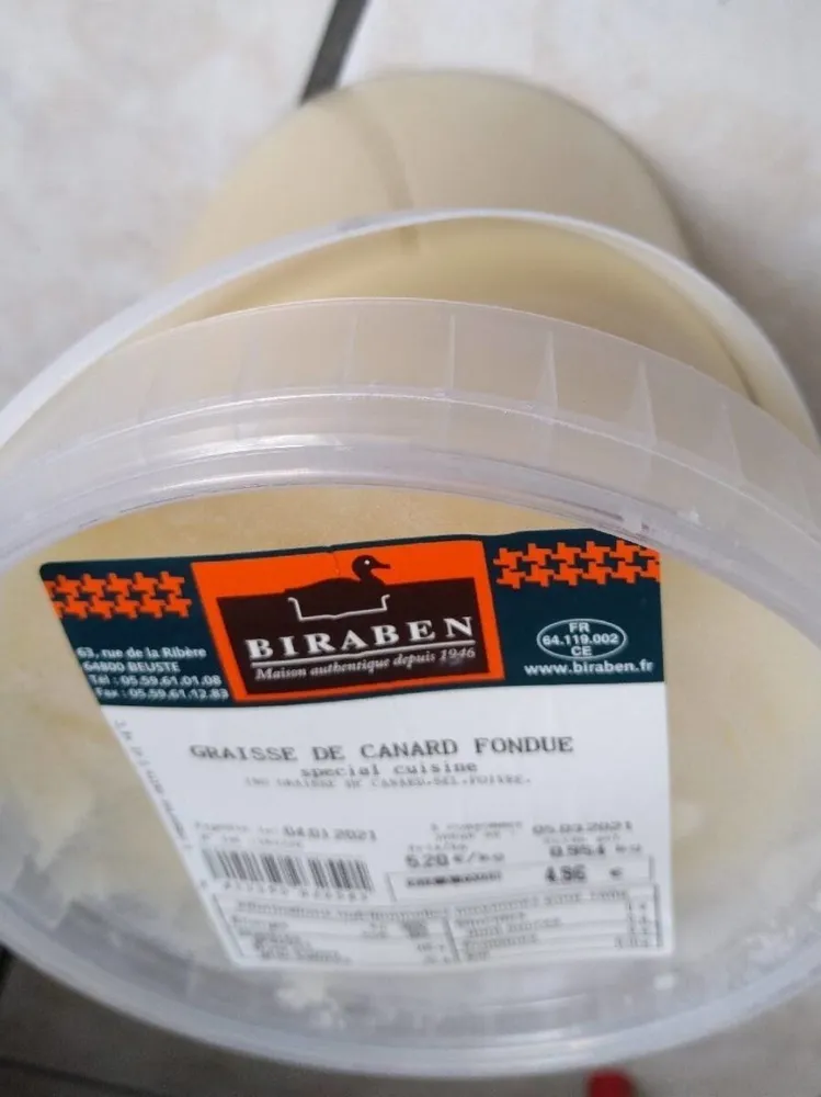 Graisse de canard fondue