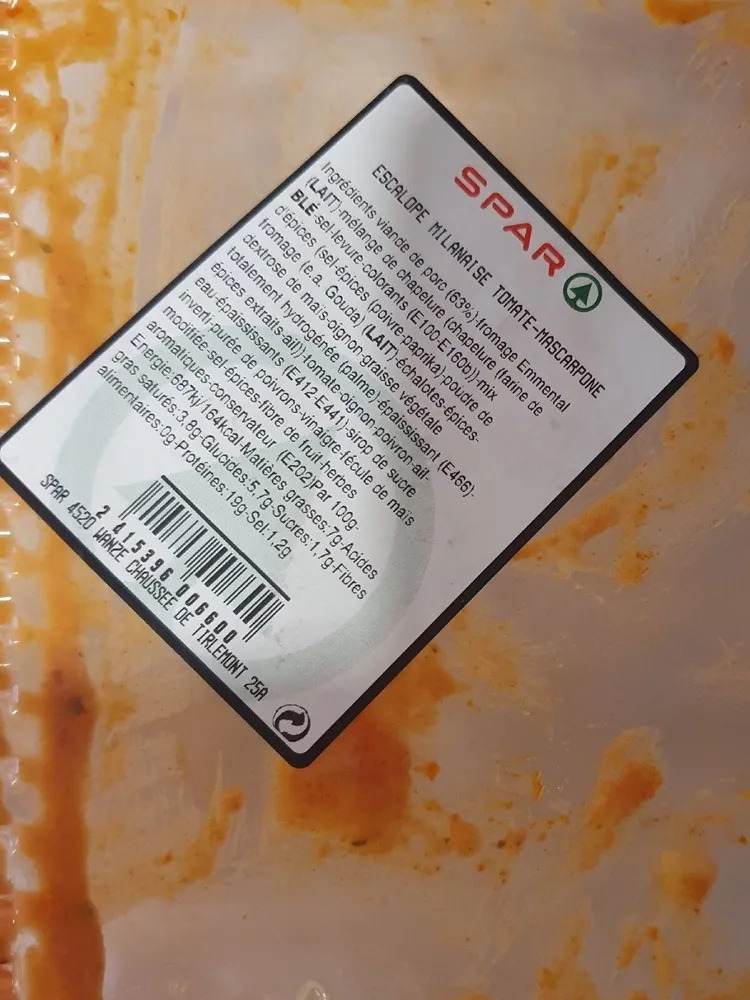 Escalope milanaise tomate-mascarpone