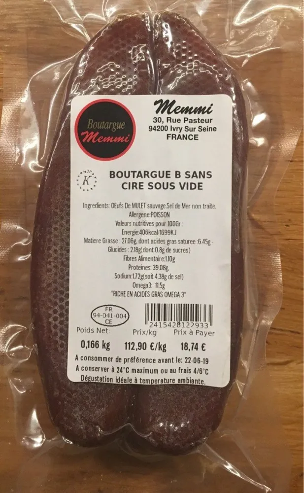 Boutargue B sans cire sous vide