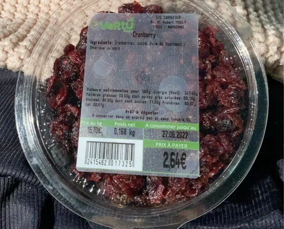 Cranberry seches