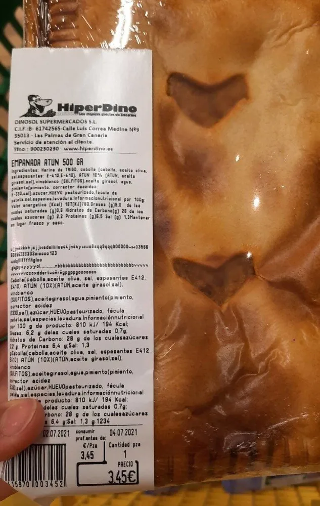 Empanada atún 500gr