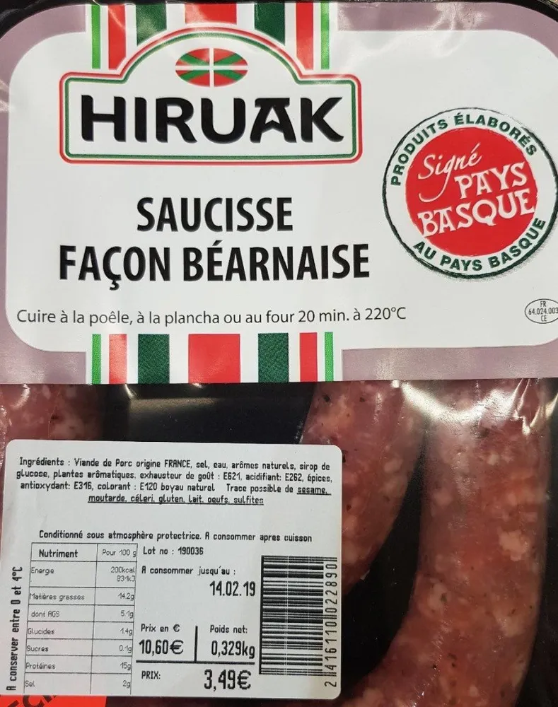 Saucisse façon béarnaise