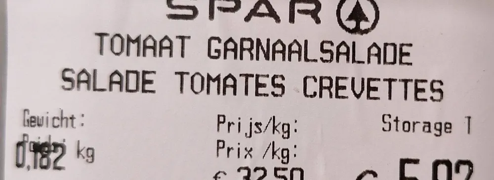 Salade de crevettes Spar