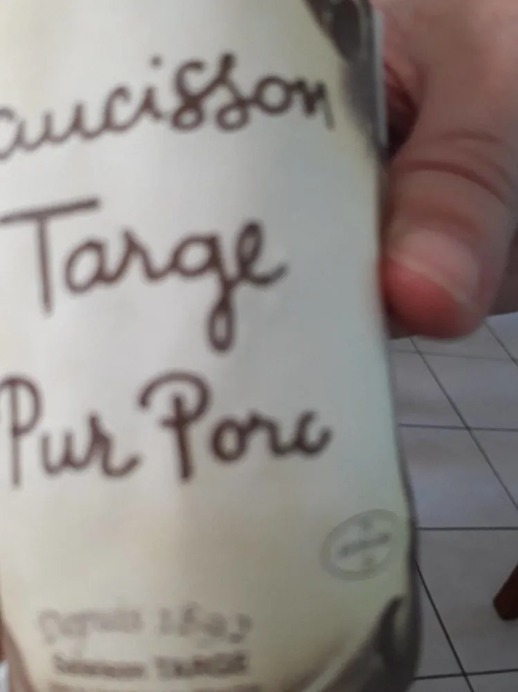 saucisson targe pur porc