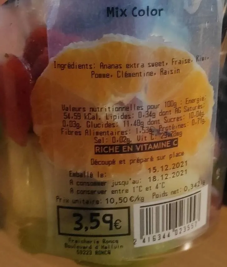 Mix fruit Color