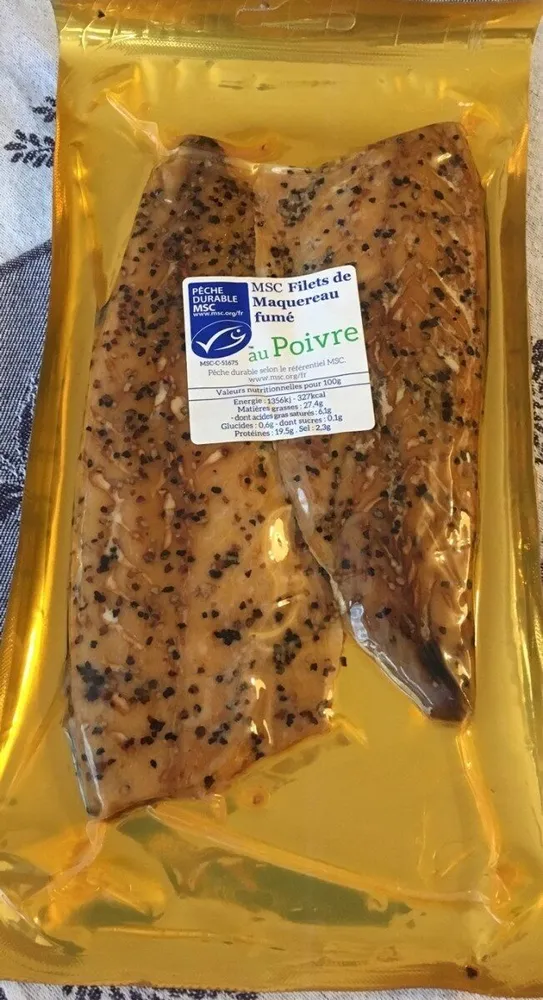 Filets de maquereau fumé au poivre