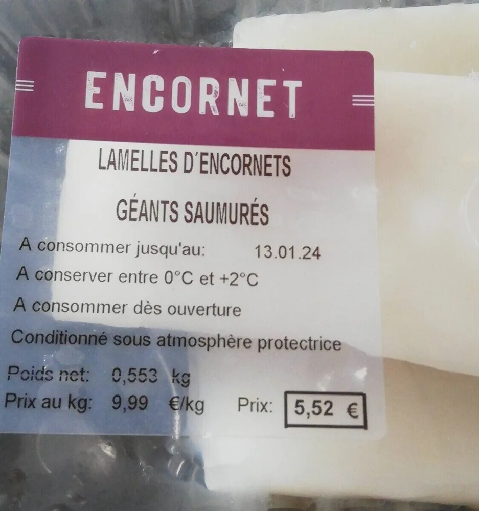 Lamelles encornet géant saumuré