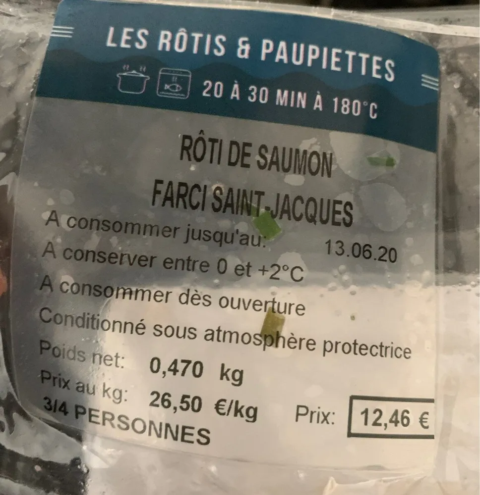 Roti saumon farci saint-jacques