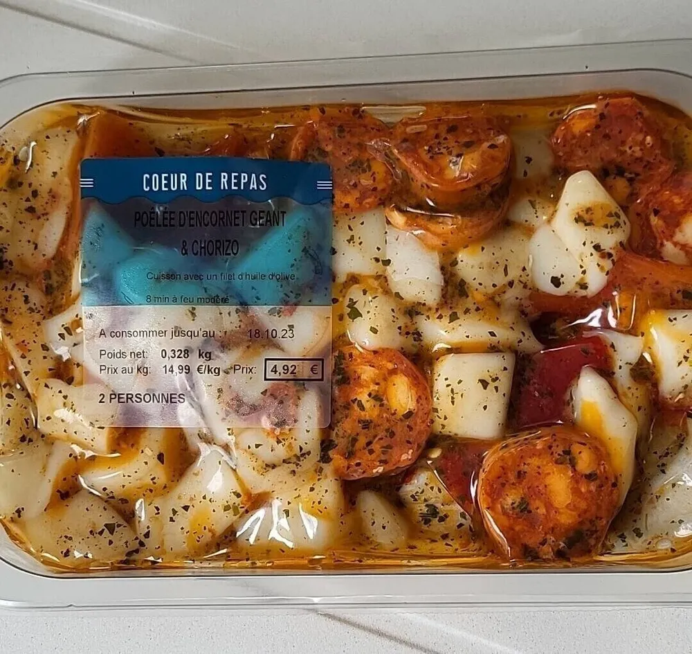 Poêlée d'encornet geant et chorizo