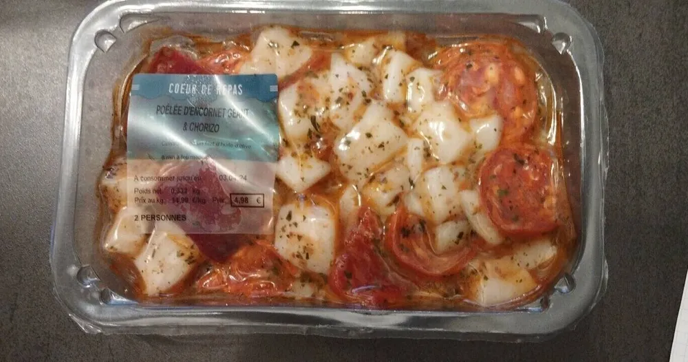 Poêlée d'encornets géants& chorizo
