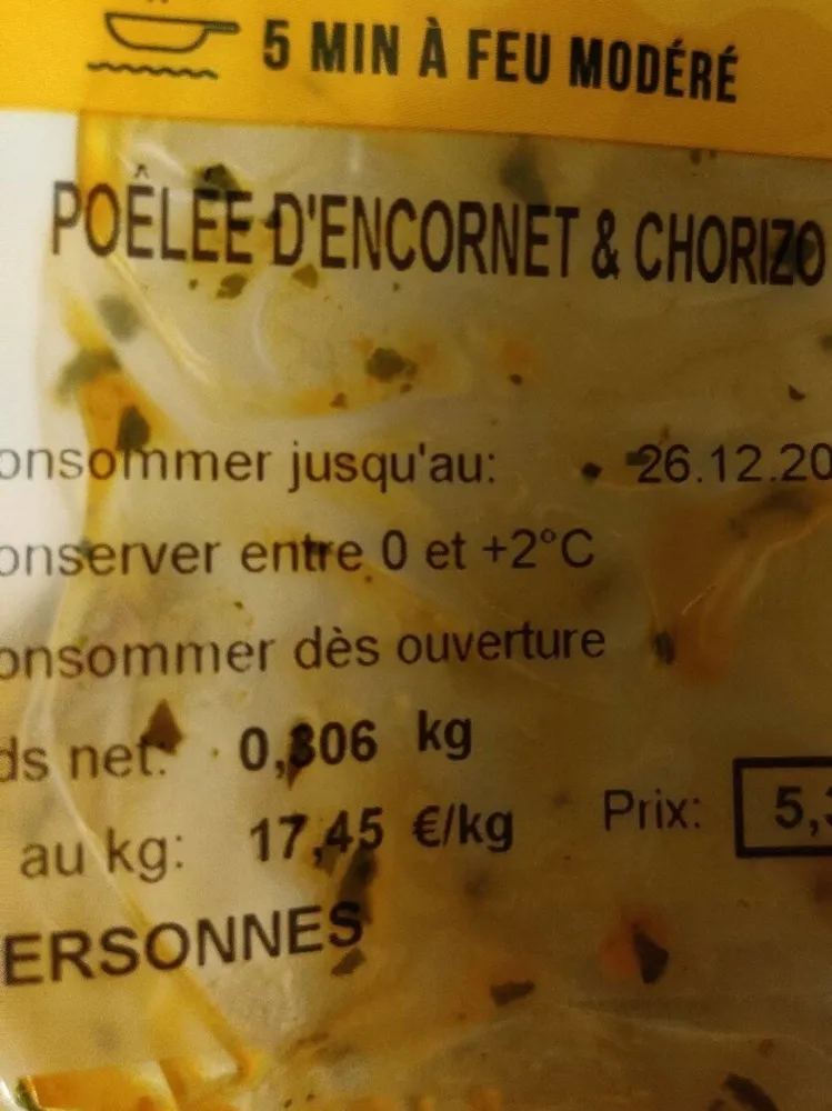 Les poêlée d'encornets et chorizo