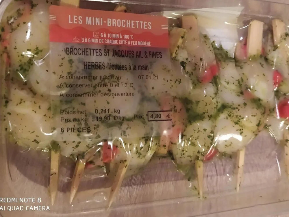 Mini brochettes  st jacques