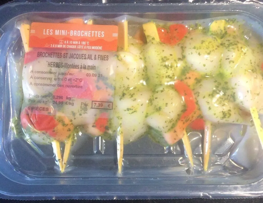 Brochettes Saint Jacques Ail Fines Herbes