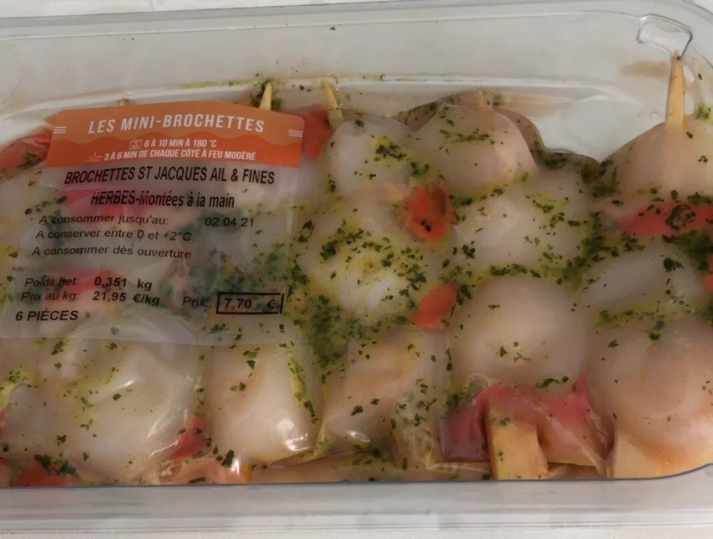Brochettes st jaques ail & fines herbes