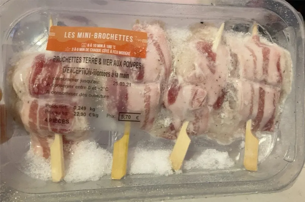 Brochettes terres& mer aux poivres