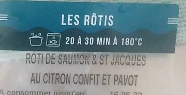 Rôti de saumon et St Jacques au citron confit et pavot