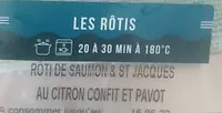 Rôti de saumon et St Jacques au citron confit et pavot